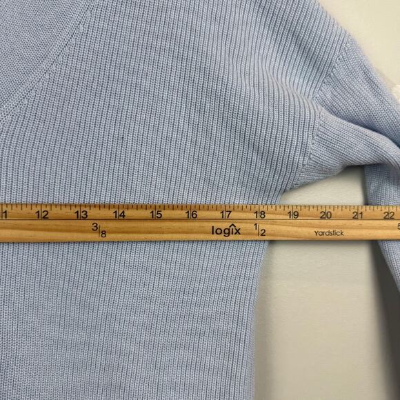 French Connection Caballo Sweater Women XS Blue Lace Arm Panel Boho Coquette - Picture 9 of 10